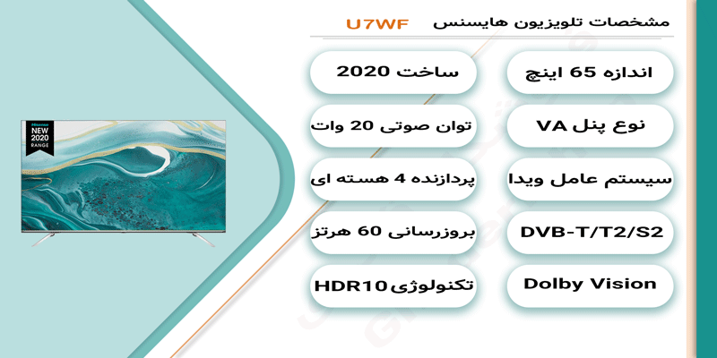 اینفوگرافیک تلویزیون 65 اینچ ULED هایسنس مدل U7WF